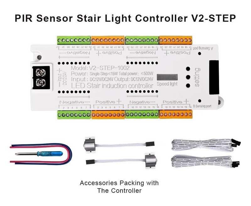 V2 Stair LED Motion Sensor Controller 32 Channel Stairway PIR Night Light Dimmer gallery
