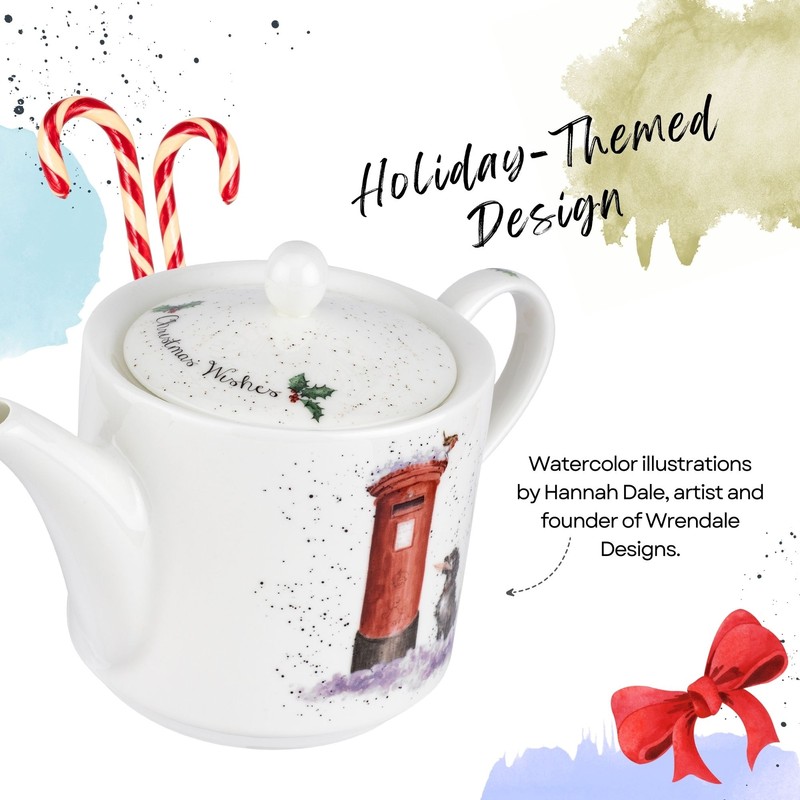Royal Worcester Wrendale Designs Christmas Wishes Teapot gallery