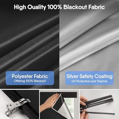 2Packout Roller Window Shades, Cordless Blinds for 36"W x 72"H x2pack Black gallery