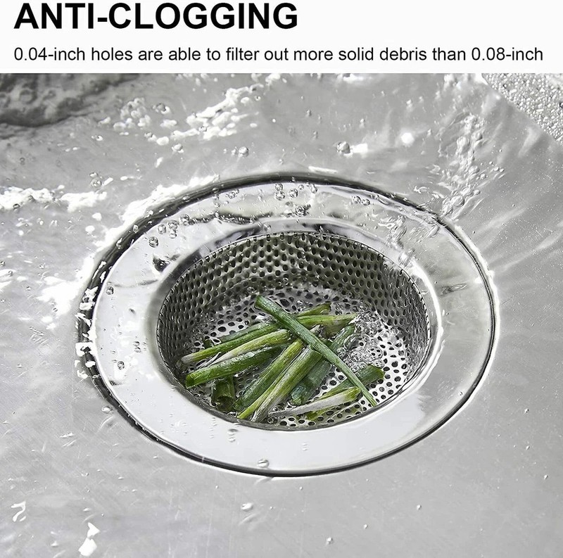 2PCS 4.5" Kitchen Bathroom Sink Strainer Stainless Steel Filter Drain Strainer gallery