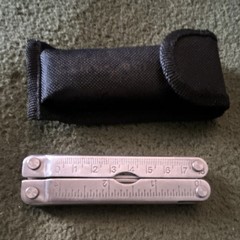 Stainless Steel 15-Function Multi-Tool with Black Nylon Pouch, 4 in, 8 oz