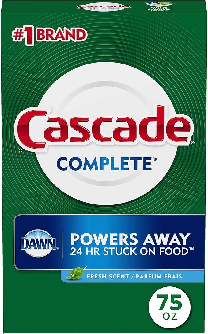 Cascade Complete Powder Dishwasher Detergent, Fresh Scent, 75 oz, White gallery