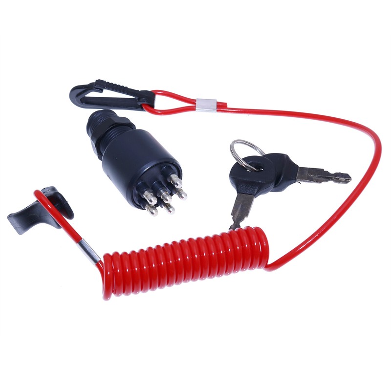 Replacement Johnson Evinrude Key Switch w/Lanyard 5005801 Push to Choke BRP OMC gallery