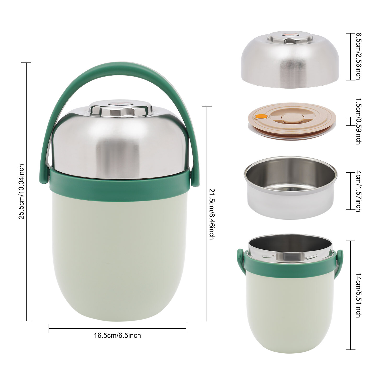 Thermos for Hot Food, Sealed Stackable Food Thermos, Soup Thermos Green gallery