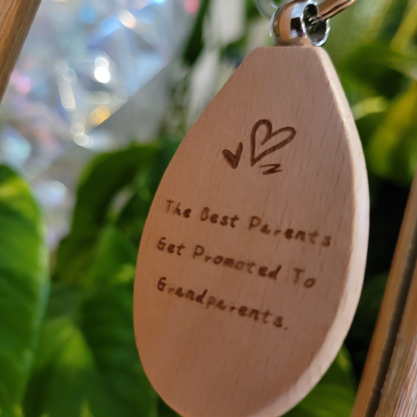 Wood Photo Frame Keychain Gift Set Grandparents Picture Grandchildren Display gallery