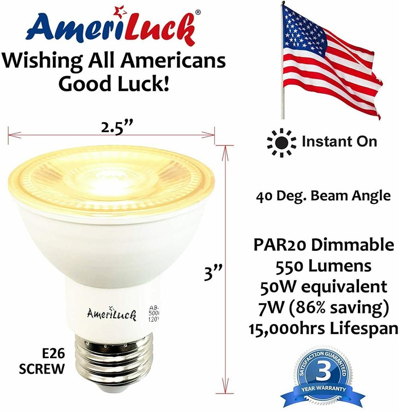 Dimmable PAR20 LED Bulb Spotlight 7W (50W Equiv) 3000K/5000K Warm/Daylight gallery