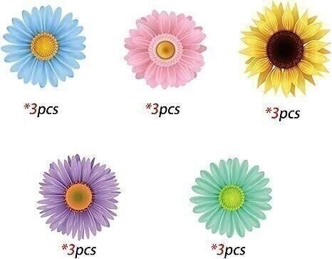 Summer Spring Sun Flowers Hanging Swirl Decorations - Themed Birthday Party 30pc gallery