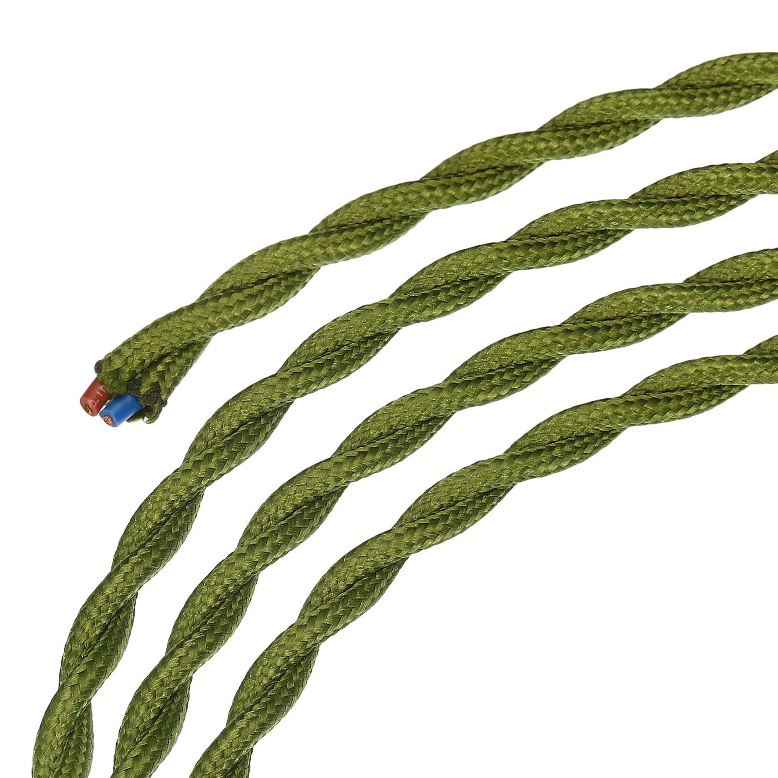 Twisted Cloth Covered Wire 2 Core 18AWG 5m/16.4ft,Electrical Cable,Green gallery