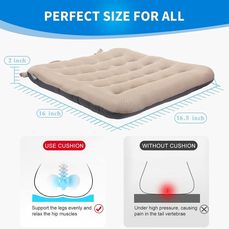Excellent Support Effect Office Chair Cushion 1 Pack, Luxury Air Mesh Breatha... gallery