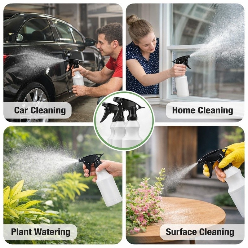 3 Pcs Plastic Trigger Spray Bottle 16 OZ Heavy Duty Chemical Resistant Sprayer gallery