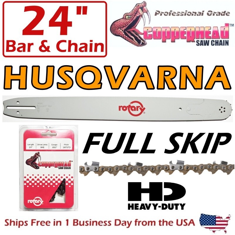 COPPERHEAD 24" PRO Bar & FULL SKIP Chain For HUSQVARNA HT380-84 - 372XP / 395XP gallery