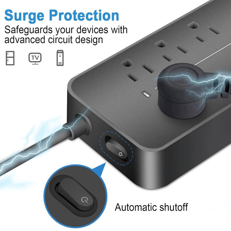 Lot Wall Mountable USB Surge Protector Power Strip with USB Ports 8 Outlet Plugs gallery