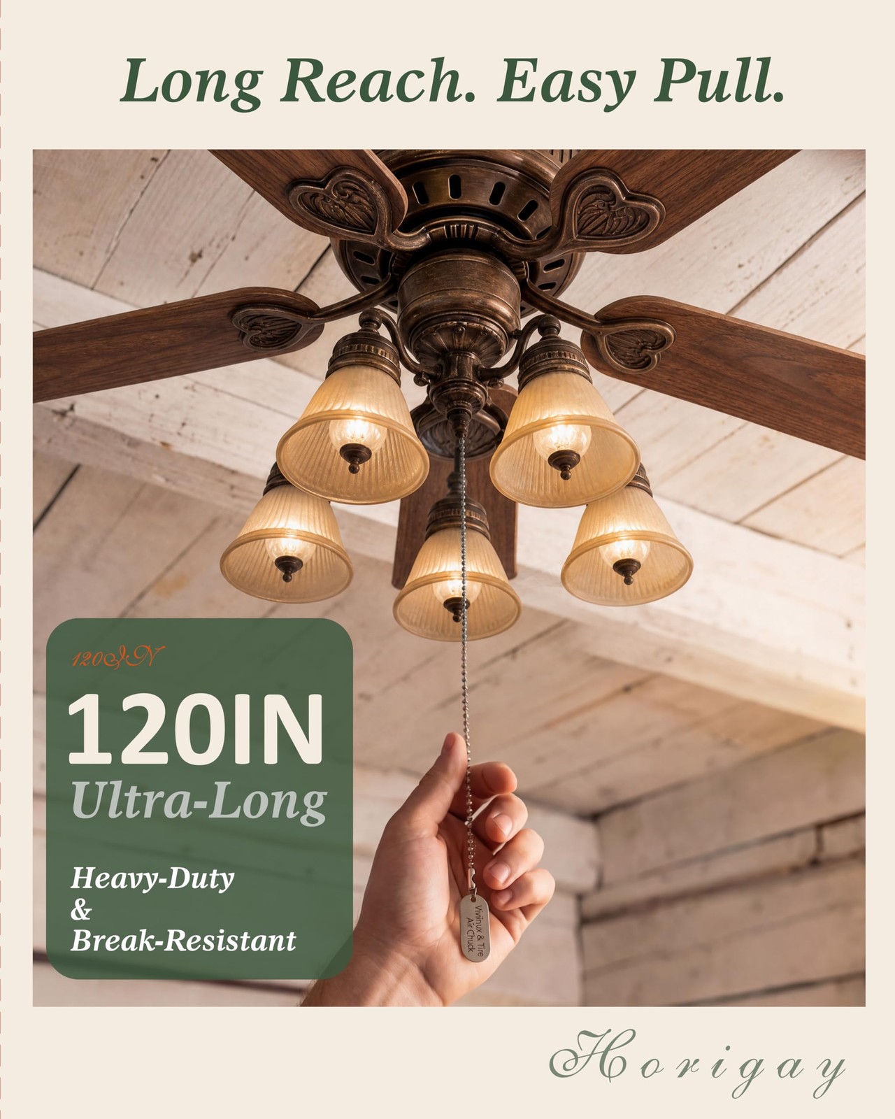 120 Inch Silver Extra Long Ceiling Fan Pull Chain Extender Rustproof Chain gallery