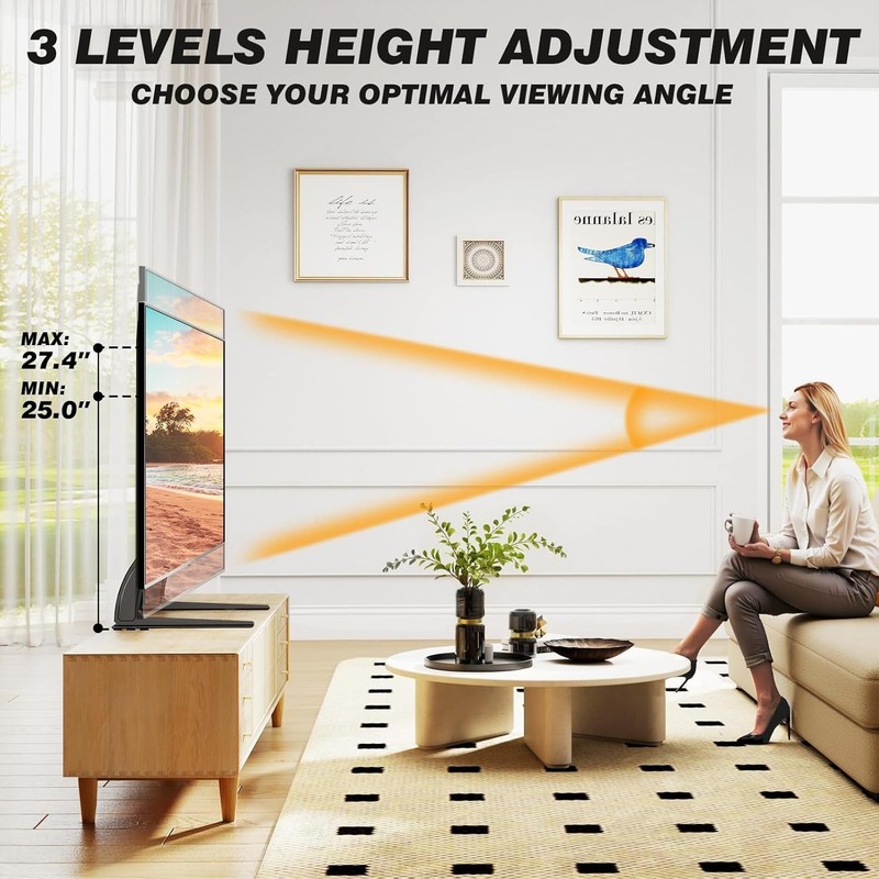 Universal TV Stand Mount for 22-65 Inch LCD/LED TVs - Height Adjustable & Strong gallery
