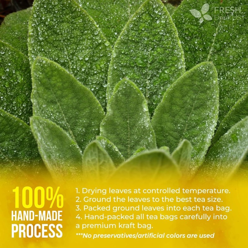 40 Mullein Leaf Tea For Lungs, Great Lung Detox For Smokers, Handmade, 100% N... gallery
