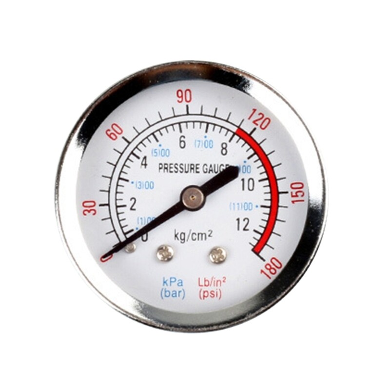 Dial-Type Air Pressure Gauge Round Air Compressor Gauge Range 0-180psi 0-12 Bar gallery
