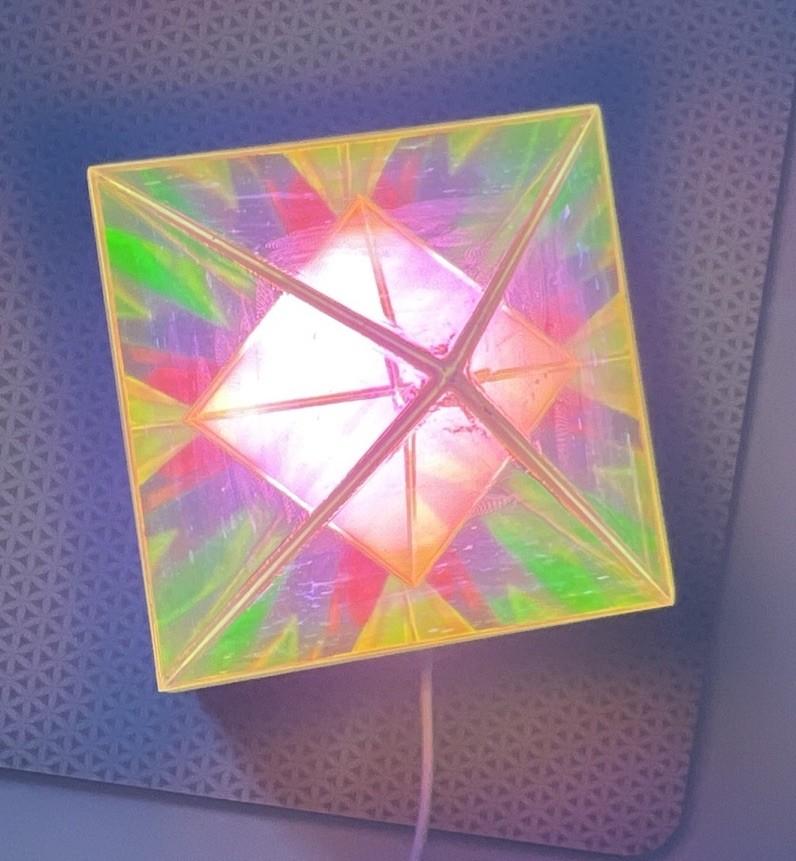 Modern Table Lamp 'Pyramid' , Innovative Colorful Transparent LED Desk Light gallery