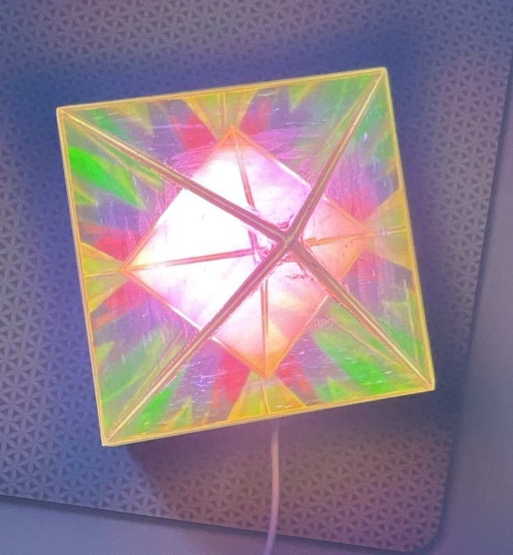 Modern Table Lamp 'Pyramid' , Innovative Colorful Transparent LED Desk Light gallery