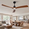 60" Modern Wood Ceiling Fan with Light 3 Walnut Wood Blades Reversible 6680CFM gallery