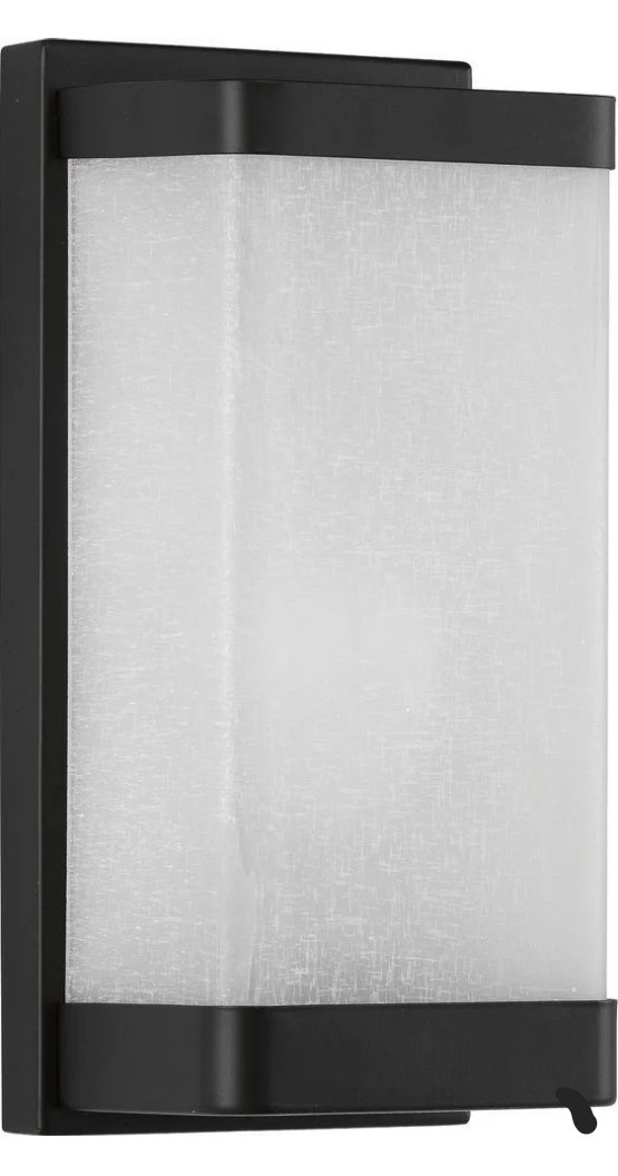 Progress Lighting 1-Light Linen Glass Black Wall Sconce gallery