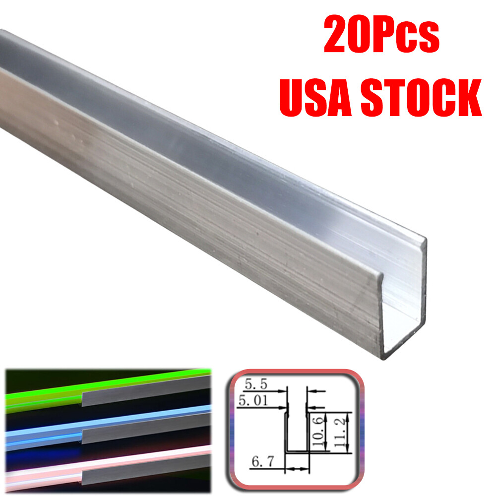20Pcs 3.3FT/1M Aluminum Track Channel for Mounting 6mm*12mm LED Neon Rope Lights gallery