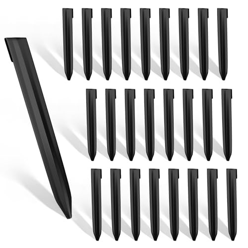 Landscape Edging Stakes, 26Pcs 8Inch Corrugated Metal 8 Inch-26Pcs Black gallery