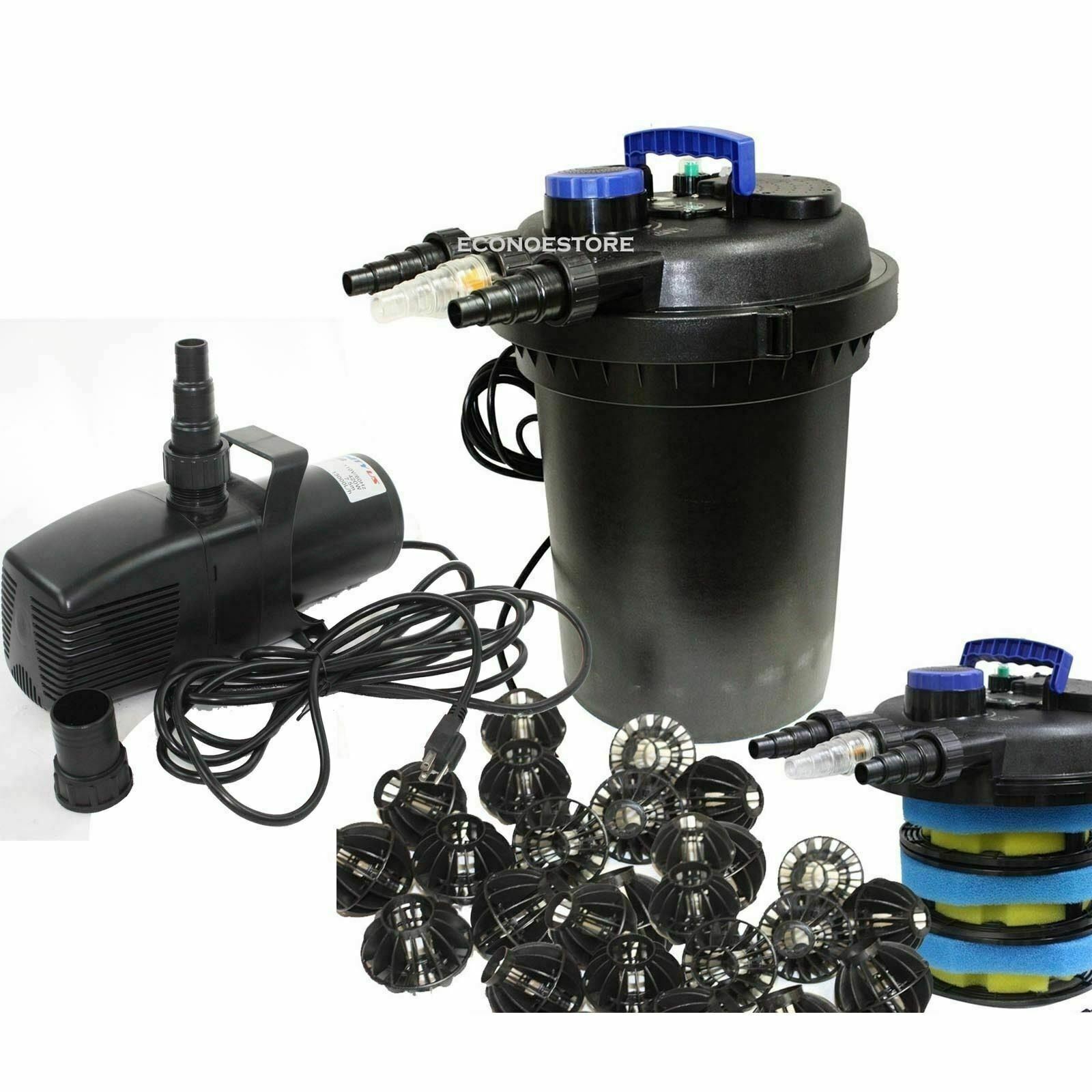 UV Bio Filter 10000L Liter for Fish Koi Pond w/ 3434 GPH Submersible Water Pump gallery