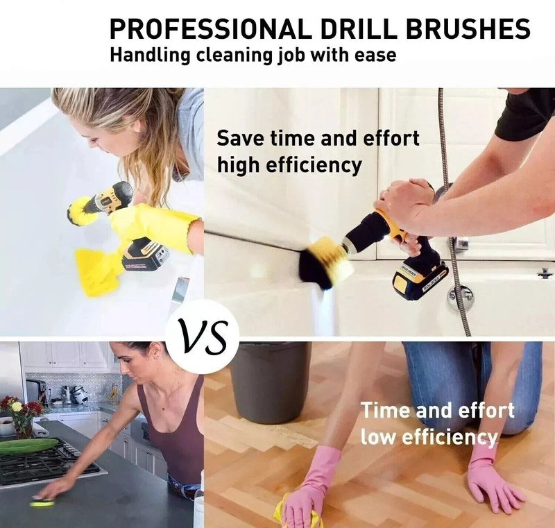 Drill Brush Set Power Scrubber Drill Attachments for Carpet Tile Grout Cleaning gallery