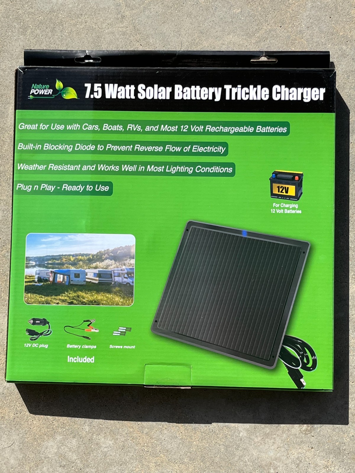 7.5-Watt Portable Waterproof Amorphous Solar Panel with connections gallery