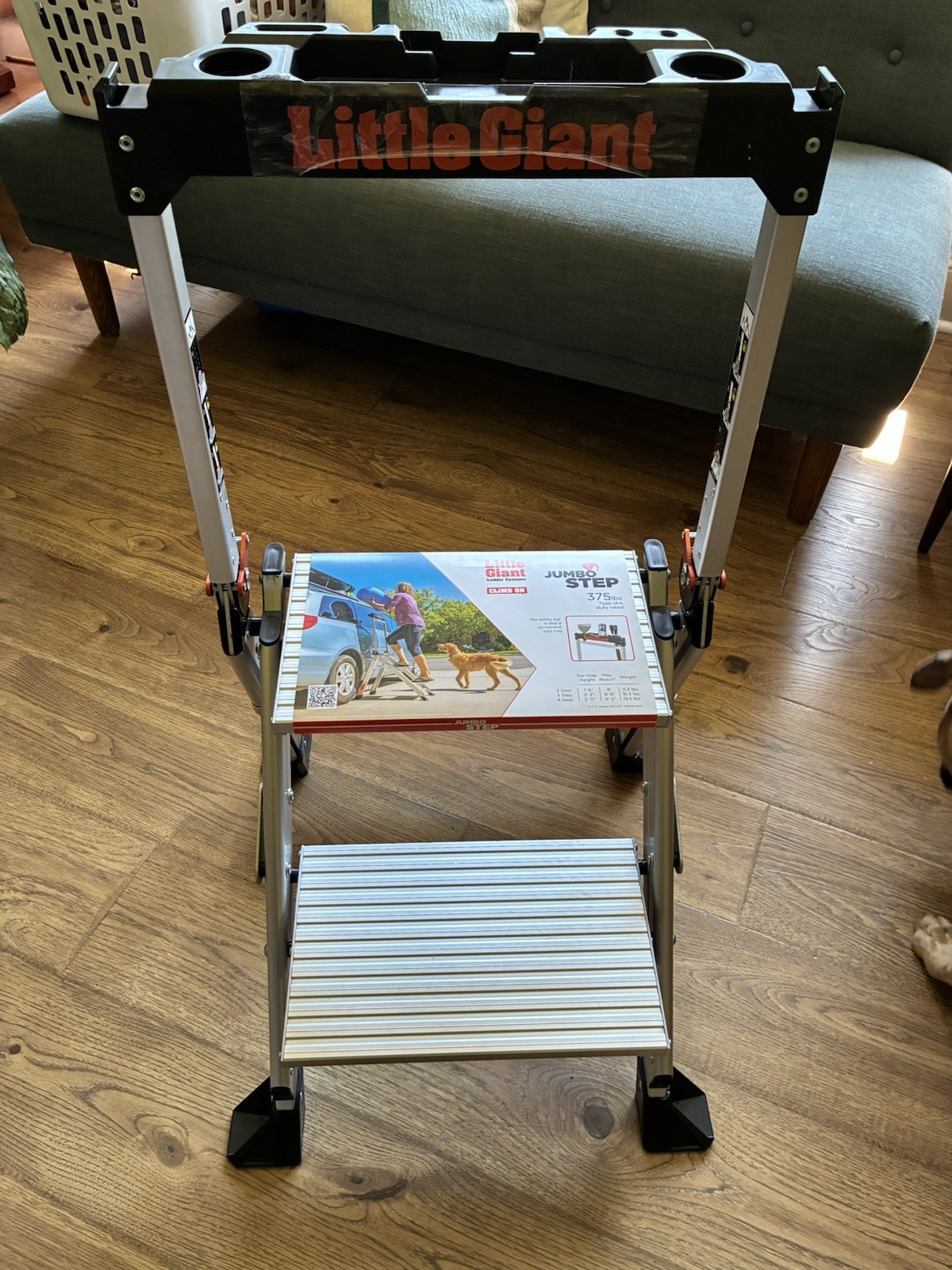 Little Giant Ladders, Jumbo Step, 2-Step, 2 foot, Step Stool, Aluminum,375 lbs gallery