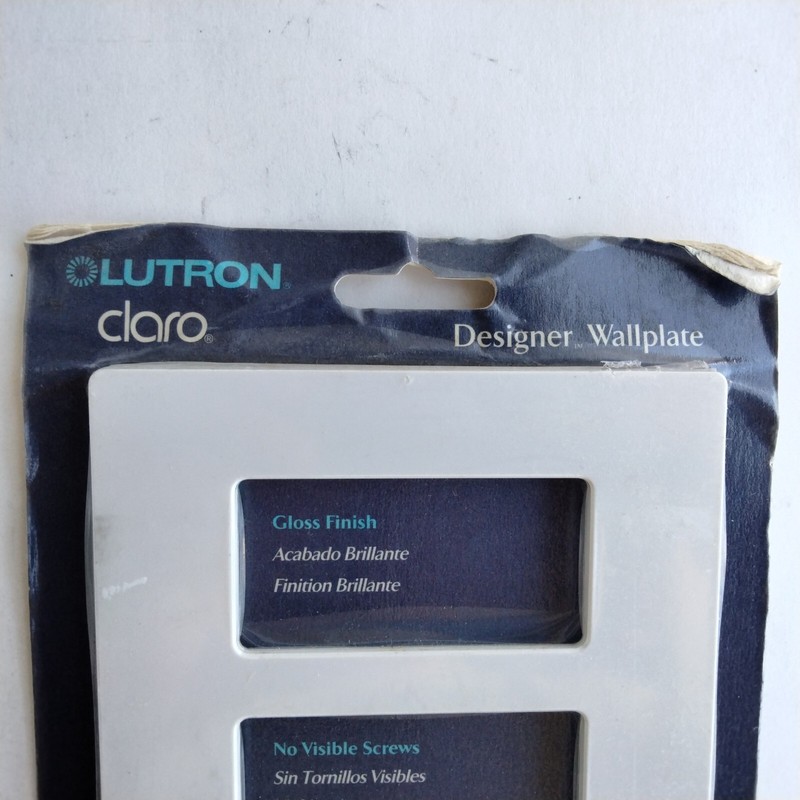 Lutron Clairo Designer Wall Plate Gloss Finish No Visible Screws Cw-4-wh Slot gallery