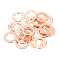 22 Pcs Flat Copper Washers 10x16x1mm Copper Flat Sealing Ring Washers