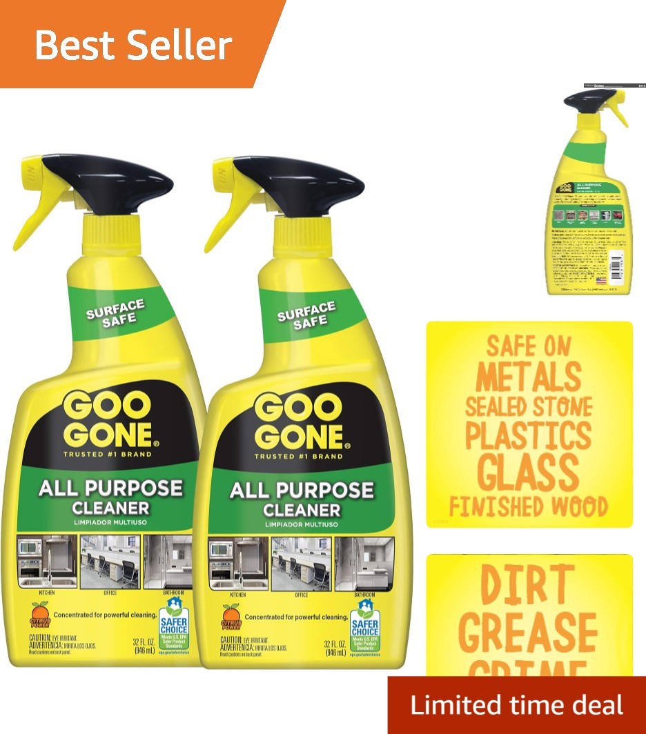 Versatile All-Purpose Cleaner - Citrus Scent - 64oz Plant-Based Spray Duo gallery