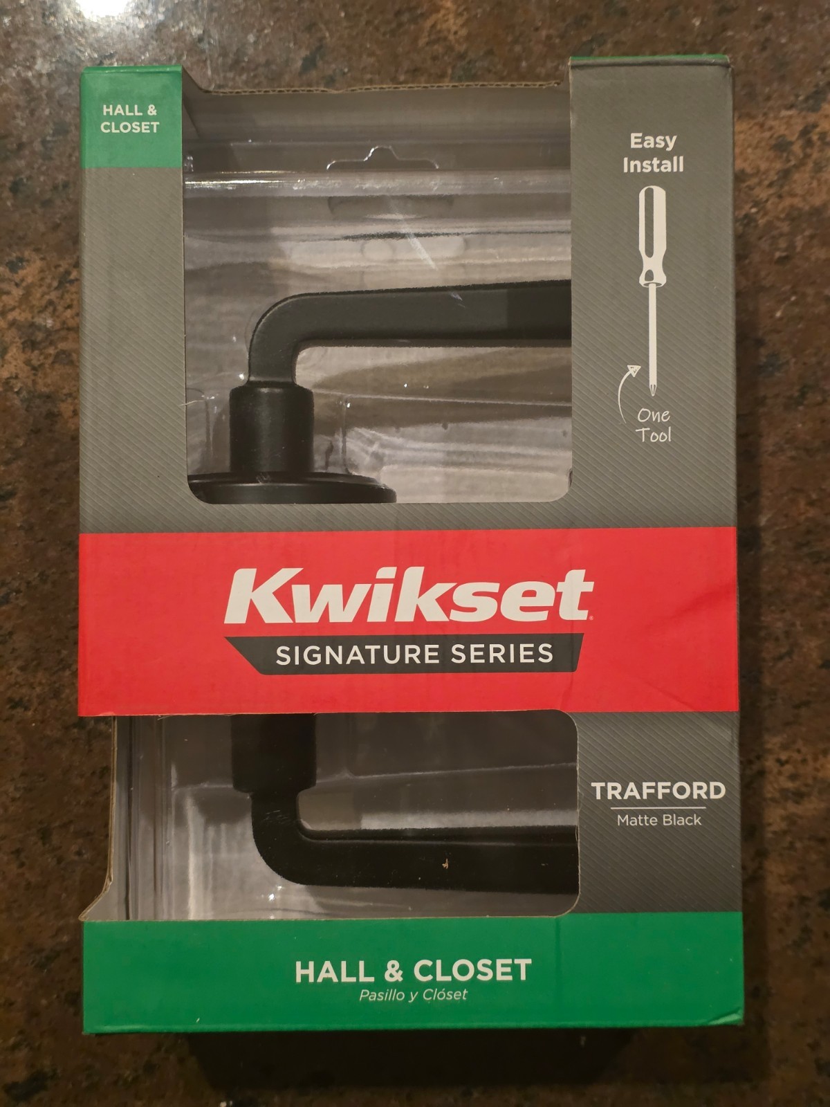 Kwikset Trafford Reversible Round Straight Hall/Closet Door Handle Matte Black gallery