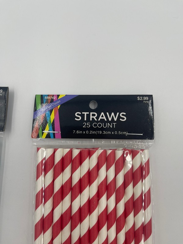 47 PCS Biodegradable Paper Drinking Straws Blue/Red Brother Sister Design Studio gallery