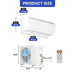12000 BTU 110V Mini Split Air Conditioner Cool Heat Pump Wifi System Ductless
