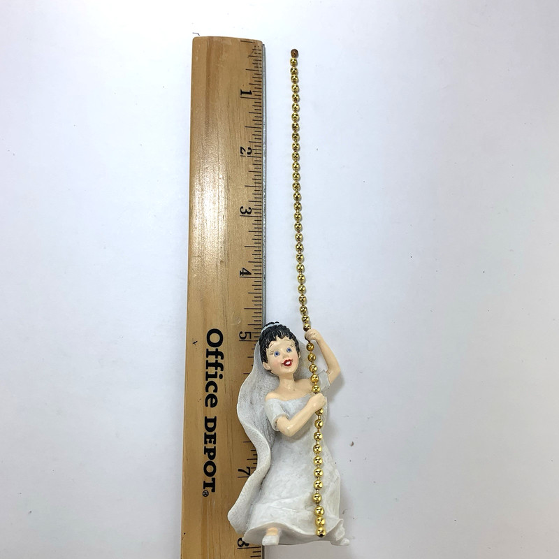 Bride Fan/Light Pull Chain Ornament Wedding Dress Ceiling Fan Pull Vintage Resin gallery