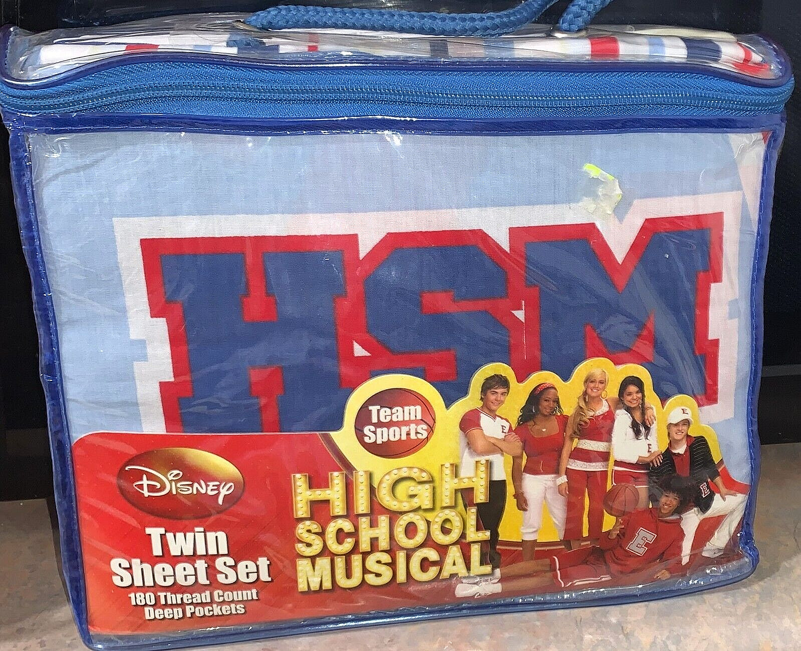 HTF Disney High School Musical Varsity Wildcat Twin Sheet Set~Cotton Blend~New! gallery