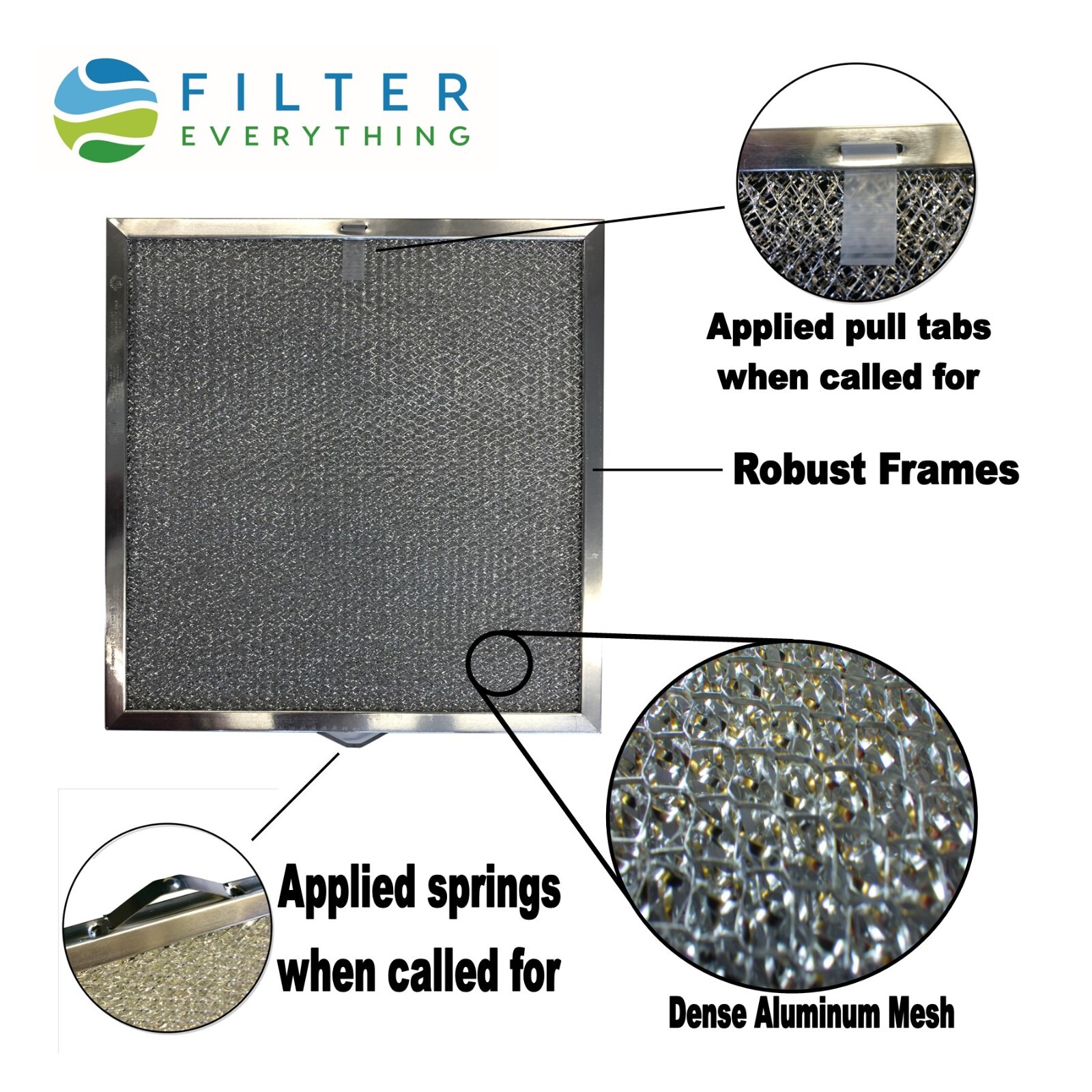 Broan Nutone BPQTAF 99010316 Compatible Aluminum mesh grease hood filter 2 pack gallery