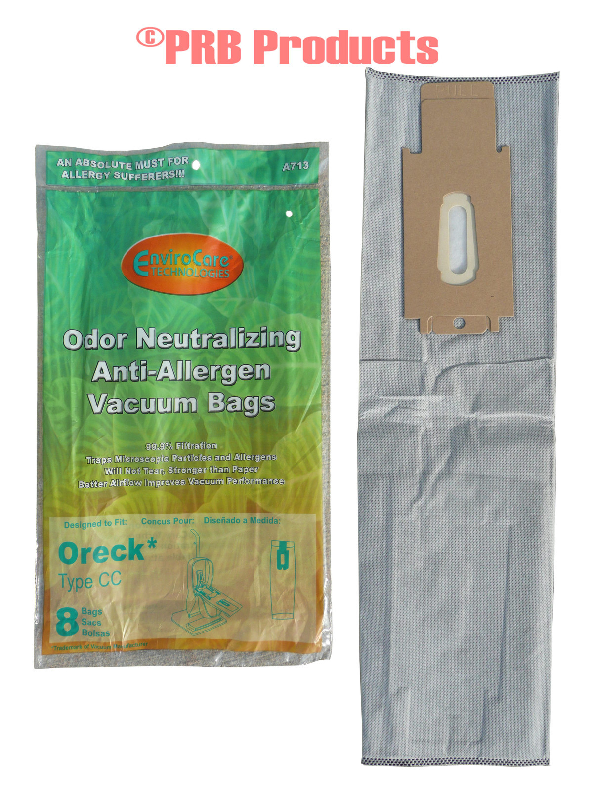 Oreck HEPA Odor Neutralizing Type CC CCPK8OF Upright XL Vacuum Allergy Bag #A713 gallery