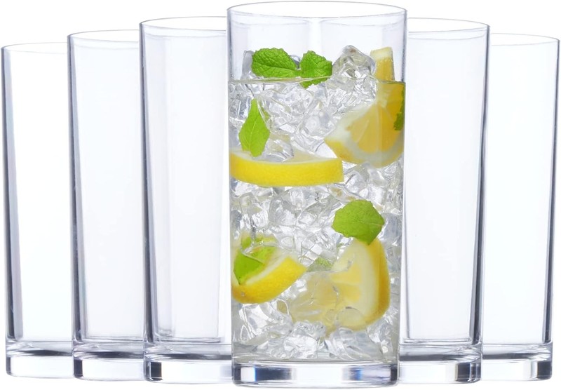 Classic Plastic Reusable Drinking Glasses (Set of 6) 12oz Rocks Cups Assorted gallery