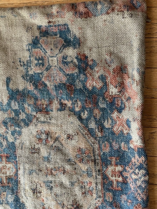 Pottery Barn Lumbar Decorator Throw Pillow Cover Navin Asian Rug Blue Rust Beige gallery