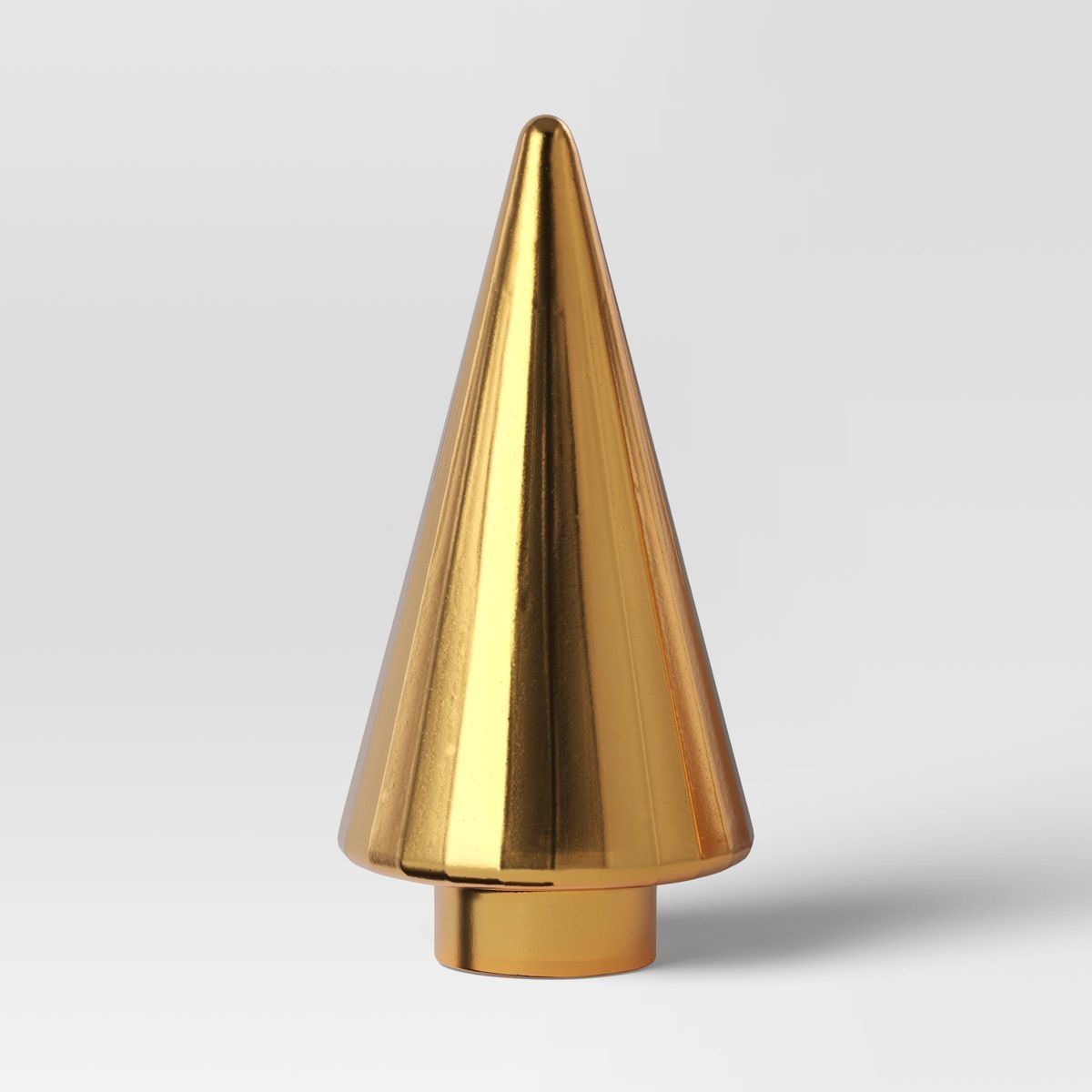 Christmas Ribbed Glass Tree Medium Gold - Threshold 9.5" gallery