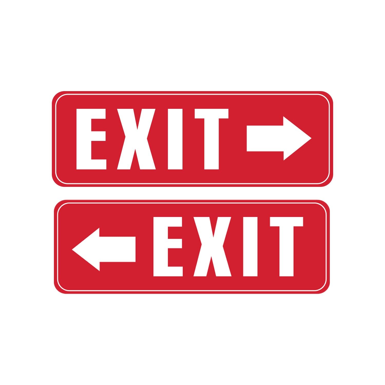 StickerJet Exit Stickers (9"x3", Pack of 2) – Self-Adhesive Vinyl 9"x3", Red gallery