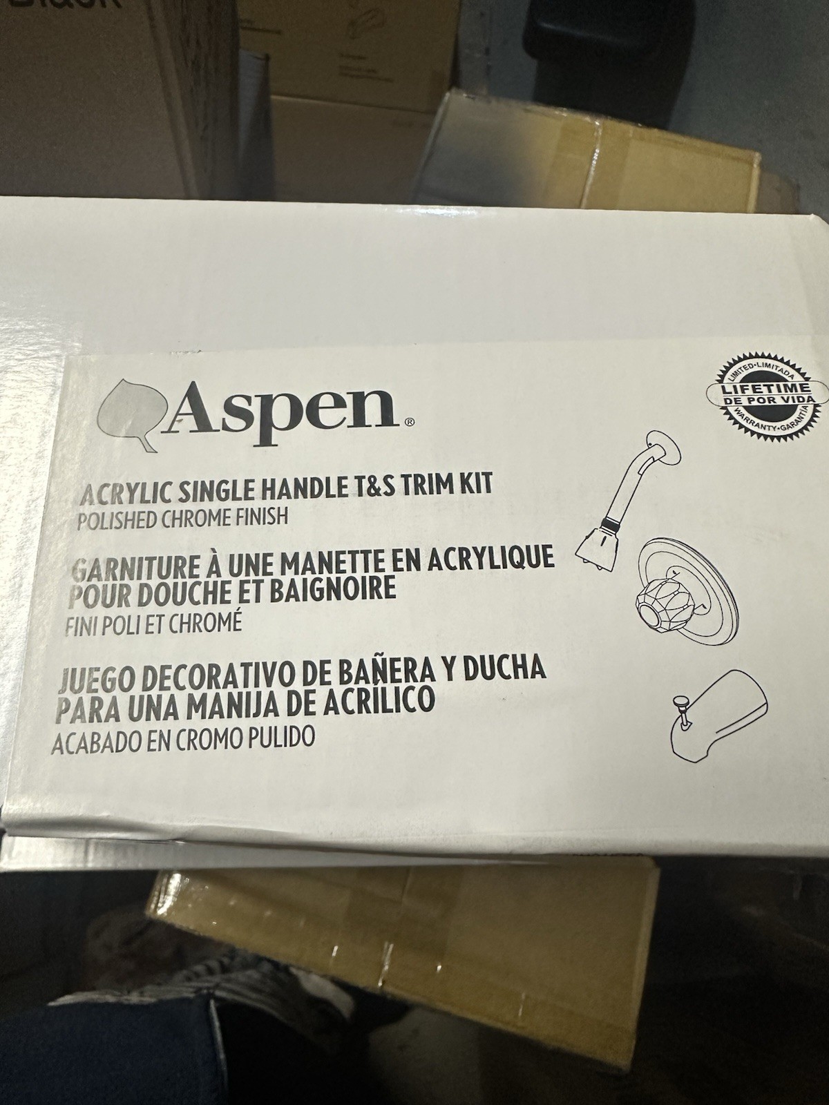 Aspen Single Handle Shower Trim Kit Chrome gallery