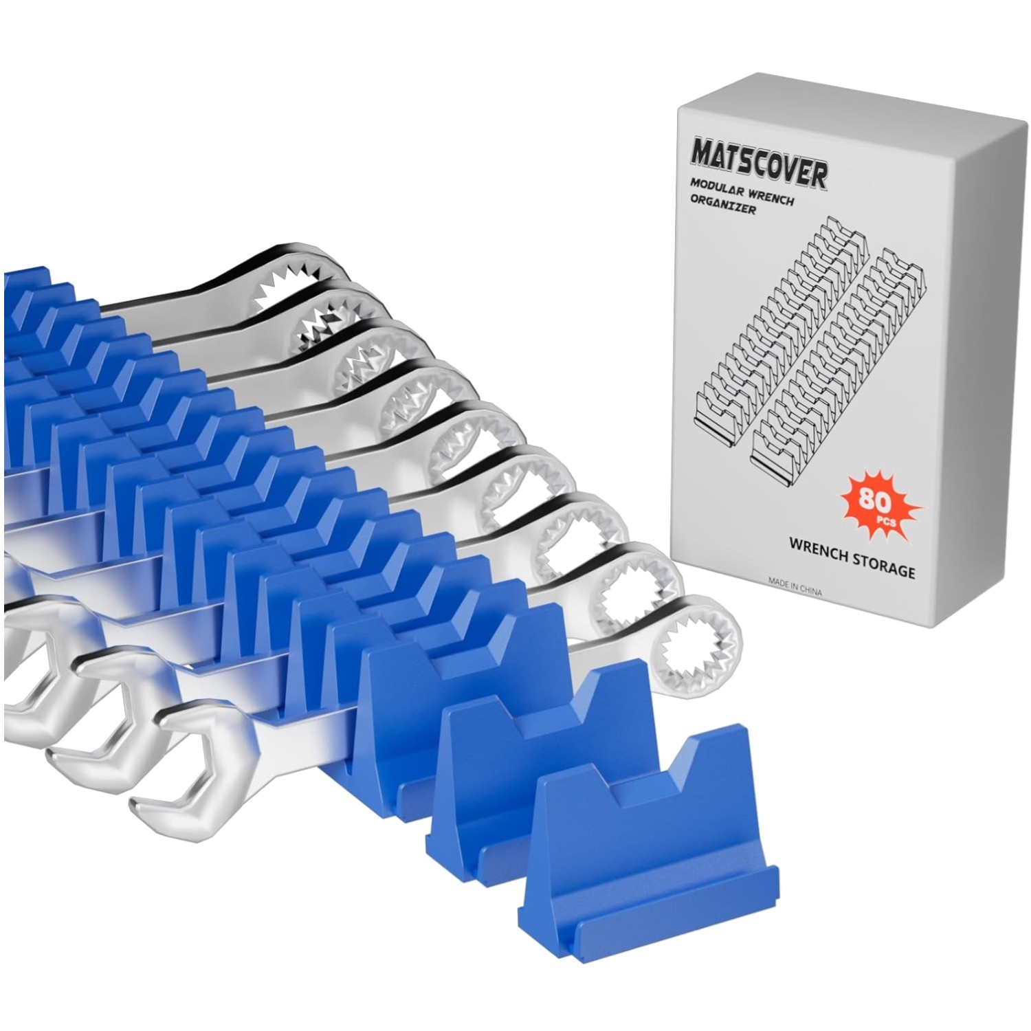 Blue Wrench Holder Rack - 80PCS Tool Drawer Storage gallery