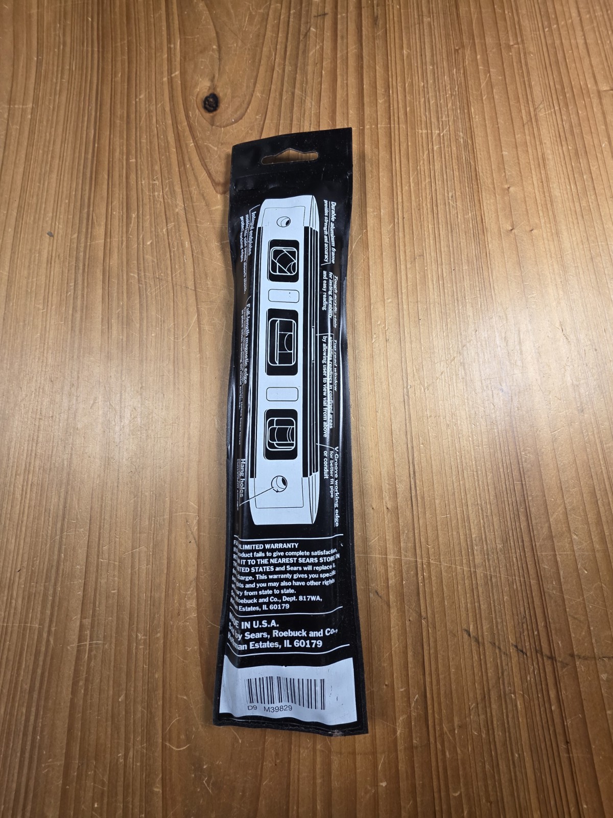 Sears Craftsman USA Nos 9” Magnetic Torpedo Level W Case 39829 Black gallery
