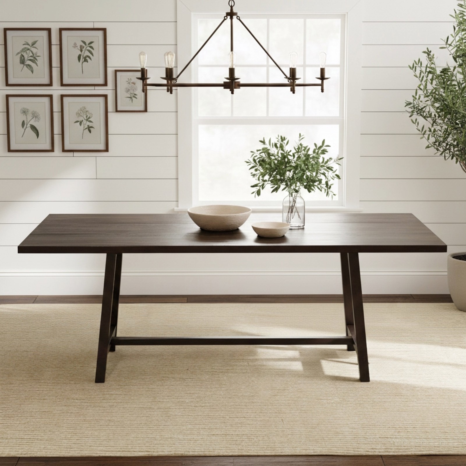 Jessamine 84" Walnut Farmhouse Dining Table gallery