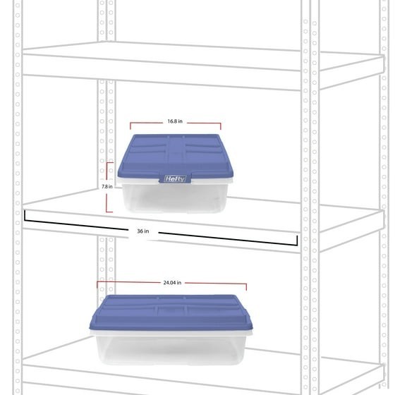 , 40 Quart Clear Storage Bin, Latched Storage Container, with HI-RISE Blue Lid gallery
