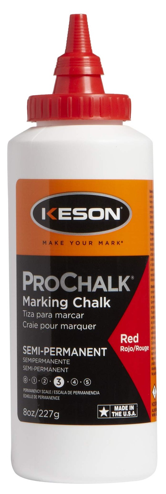 Keson 8R ProChalk Semi-Permanent Marking Chalk - 1 Count (Pack of 12), Red gallery